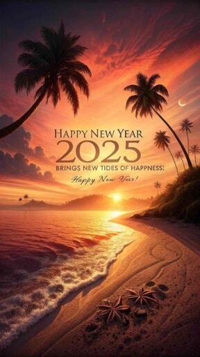A peaceful "happy new year 2025 hd image with quote" blending nature with celebration.