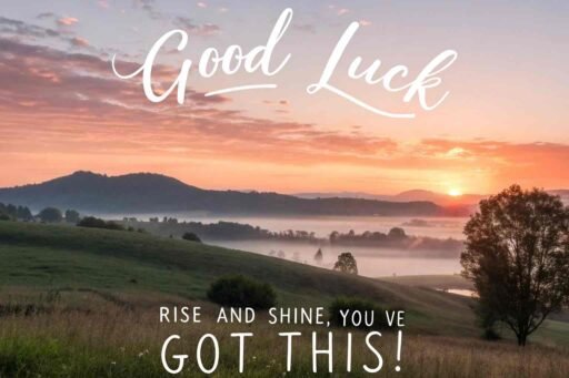 A peaceful good luck image for exams that reminds students to rise with confidence and shine during their exams.