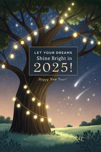 A magical "happy new year 2025 hd image with quote" radiating hope.