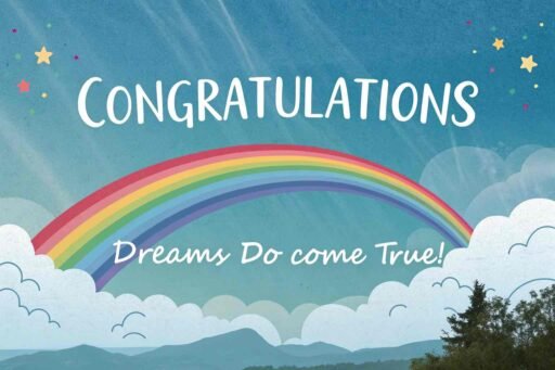 A colorful and heartwarming rainbow design for uplifting congratulations images for success.
