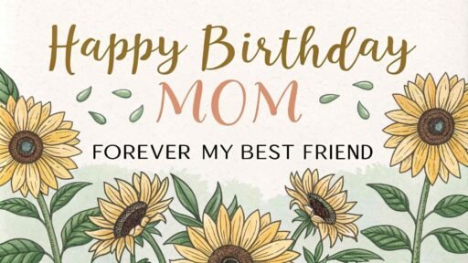 This playful design with sunflowers makes for a fun and joyful happy birthday mom image with sunflowers that captures the spirit of a lively birthday celebration.