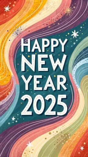 Make a statement with this creative "happy new year 2025 image for free," featuring bold and colorful swirls.