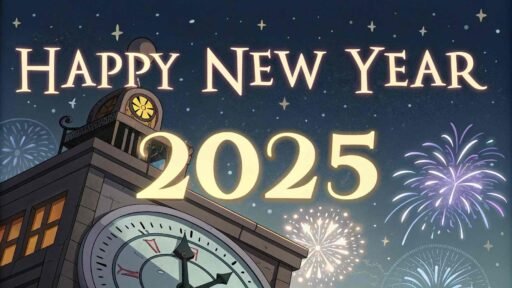 A countdown clock scene showing "happy new year funny pic" for a cheerful vibe.
