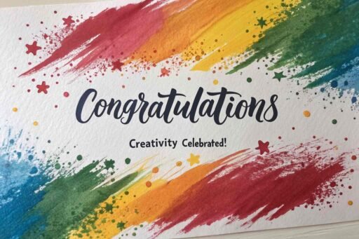 A modern and artistic congratulatory design for your creative congratulations images for success.