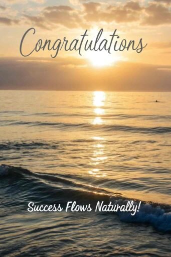 A peaceful ocean-themed congratulatory design, perfect for your congratulations images for success.