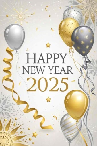 A classic vintage-themed image with "happy new year 2025 hd image" in bold font.