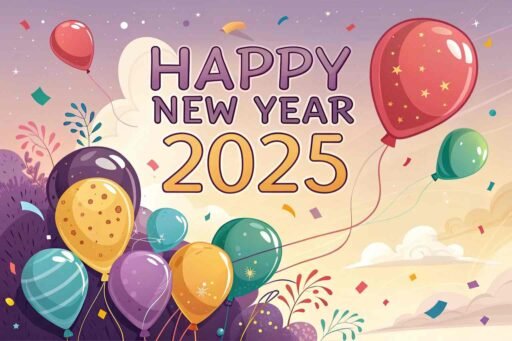 A lively festive background featuring "happy new year 2025 hd image".