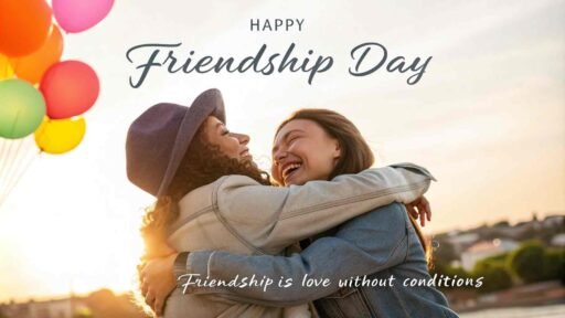 Celebrate love and friendship with this joyful image, perfect for happy friendship day 2025 images. The hug symbolizes true friendship and connection.