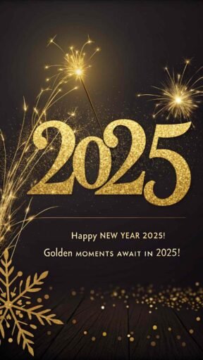A classy "happy new year 2025 hd image with quote" perfect for conveying luxurious wishes.