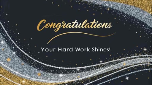 A glitter-filled design to celebrate shining moments with congratulations images for success.