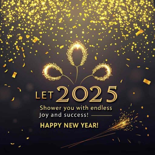 A festive "happy new year 2025 hd image with quote" filled with shimmering joy.