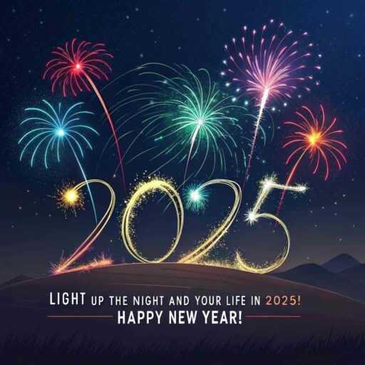 A creative "happy new year 2025 hd image with quote" crafted with fiery brilliance.