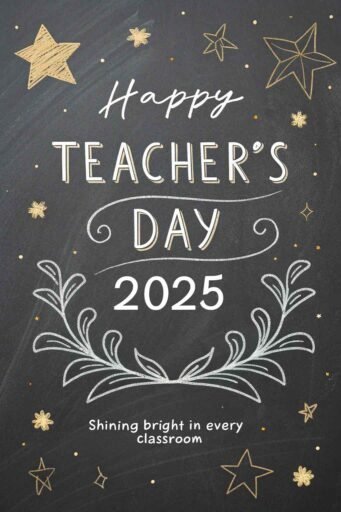 This starry design brings warmth and appreciation to radiant happy teacher's day 2025 images.
