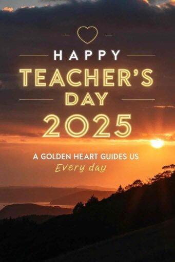A glowing and serene design to create warm and thankful happy teacher's day 2025 images.
