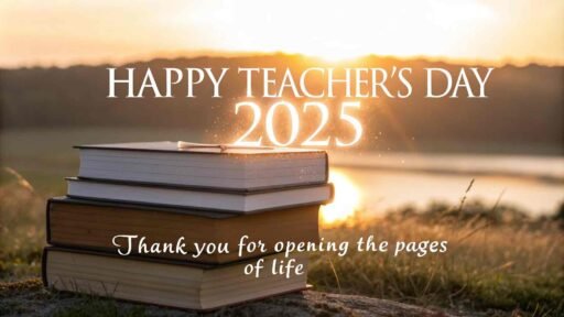 This radiant image design celebrates knowledge with serene happy teacher's day 2025 images.