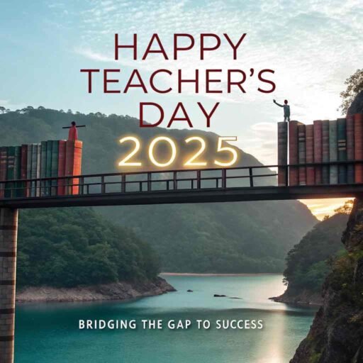 A symbolic design representing teachers as bridges to knowledge, ideal for meaningful happy teacher's day 2025 images.