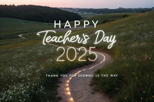 A serene design symbolizing guidance, perfect for heartfelt happy teacher's day 2025 images.