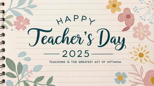 A soft and thoughtful floral theme to express heartfelt thanks through happy teacher's day 2025 images, combining beauty and wisdom.