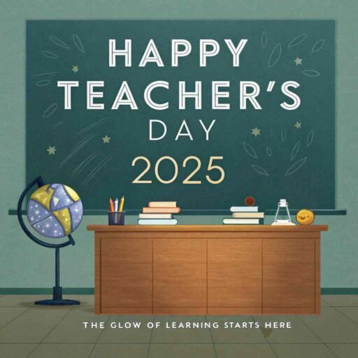 An inspiring classroom-themed tribute capturing the essence of gratitude in warm happy teacher's day 2025 images.