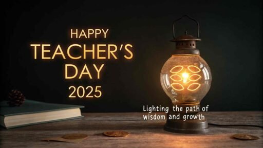 An inspiring lantern-themed concept, perfect for heartfelt happy teacher's day 2025 images.