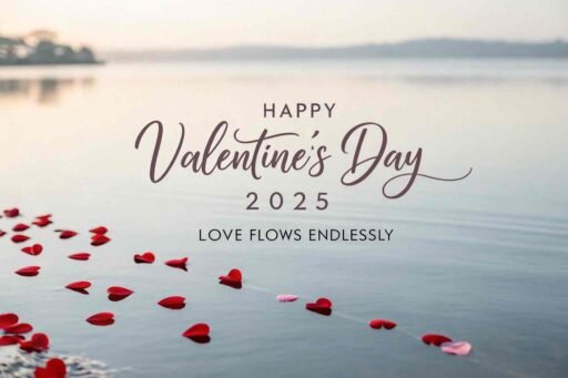A peaceful and romantic image perfect for "happy valentine's day 2025 images," symbolizing love that never ends.