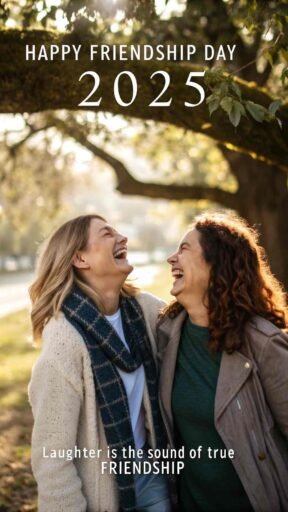 Capture the essence of happiness with this playful image, ideal for happy friendship day 2025 images. Sharing joy and laughter with your best friend.