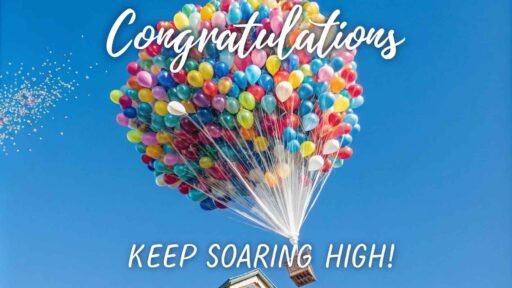 This joyful balloon-themed design makes a vibrant addition to your congratulations images for success, spreading positivity and cheer.